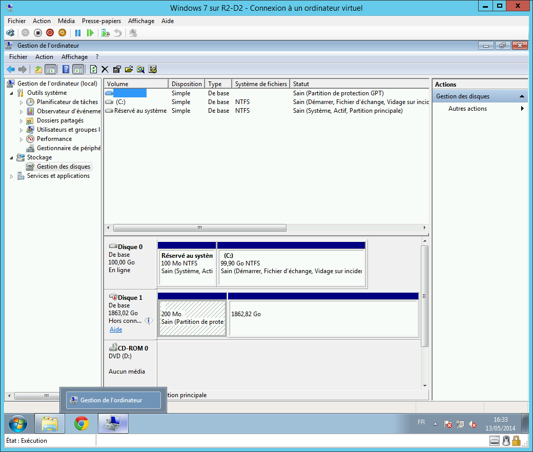 Disque USB sur machine virtuelle Hyper-V